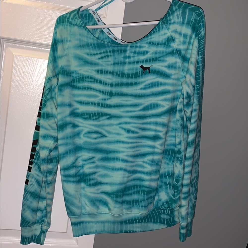 Pink Tye Die off the Shoulder Sweater